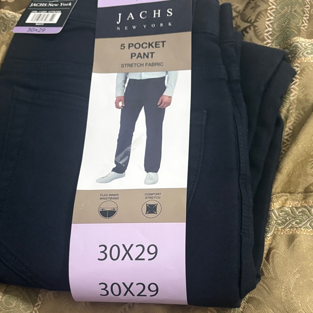 Jachs Men's Navy 5 Pocket Straight Jeans